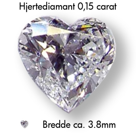 Diamant med hjerteslip 0,15carat